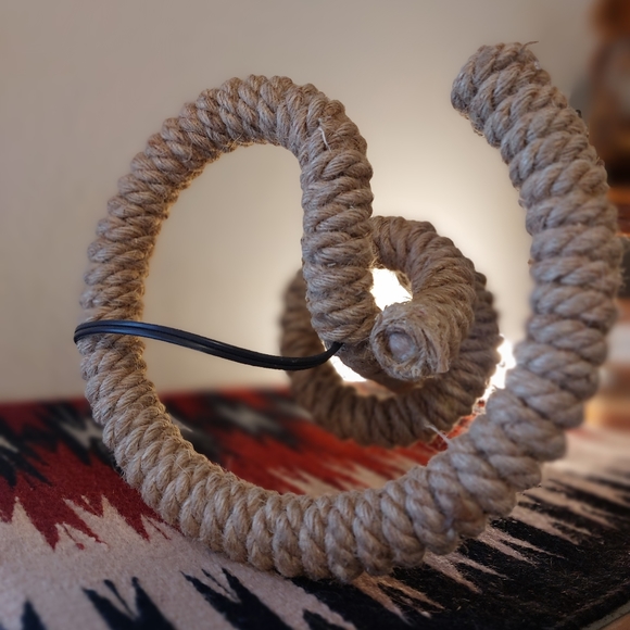 Vintage Adrien Audoux Inspired Rope Table Lamp - Picture 2 of 8